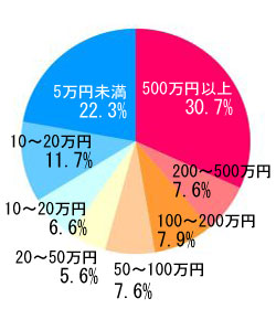 今、自分だけで自由に使えるお金はいくらありますか？　アンケート結果グラフ