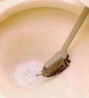 便器内には酸性洗剤を使って