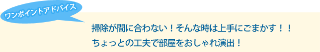 掃除が間に合わない！そんな時は上手にごまかす！！