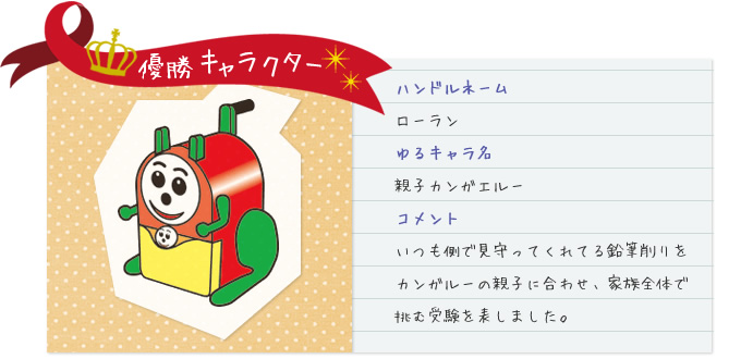 優勝キャラクター