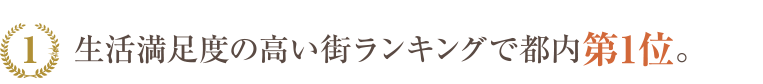生活満足度の高い街ランキング都内第一位