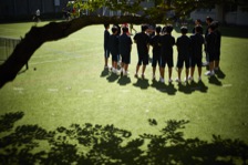 暑さを物ともしない生徒たち